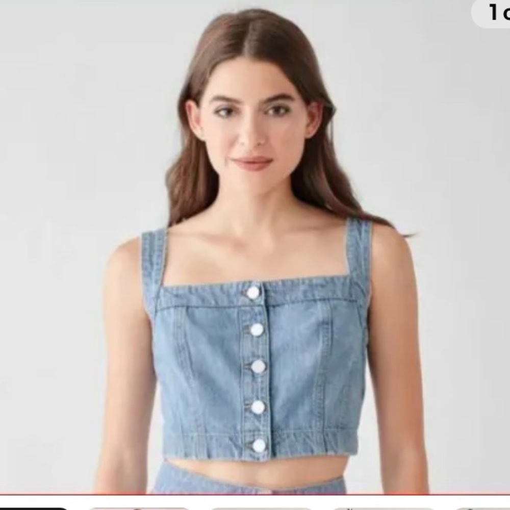 COPY - DL 1961 Denim Vest White Buttons NWT XS